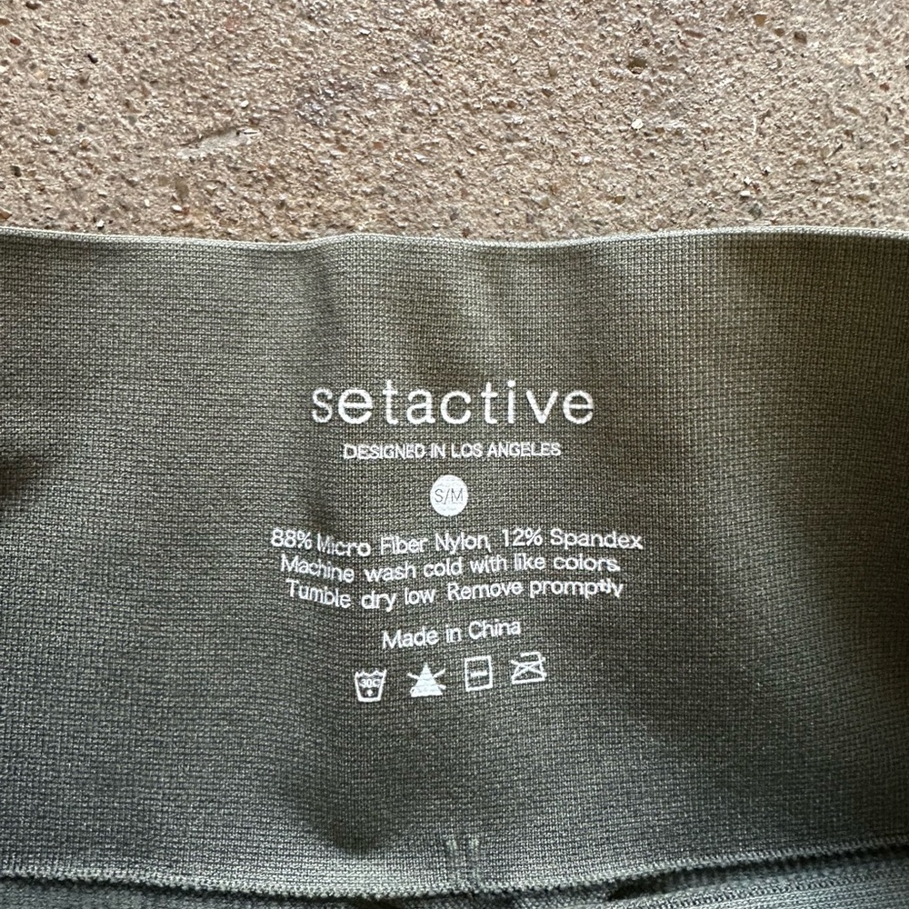 Set Active Sculptflex Leggings Green Size S/M Activewear Athleisure Ribbed - Picture 8 of 10